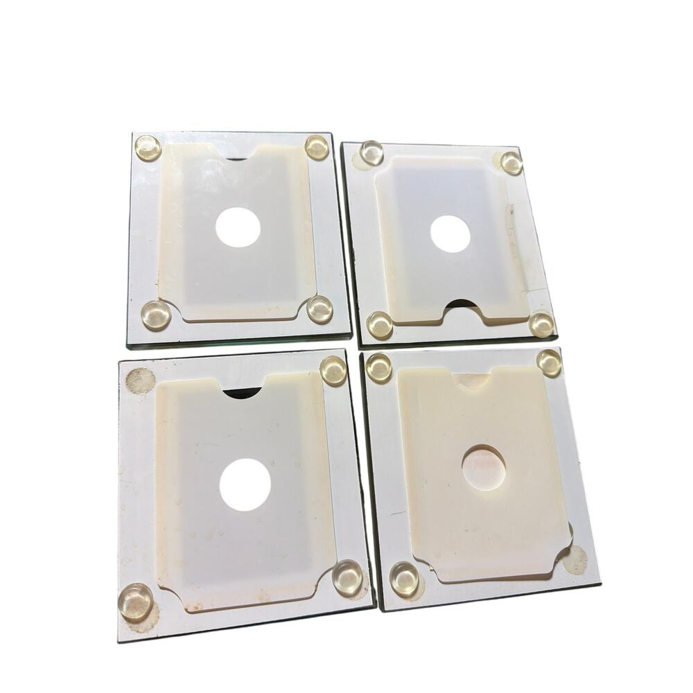 Vintage Sears Portrait Studio Glass Photo 4x4 Coasters Set of 4 Beveled